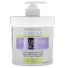 Крем для зволоження обличчя та тіла Advanced Clinicals Hyaluronic Acid Instant Skin Hydrator 454 гр