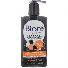 Гель для вмивання від акне Biore Charcoal Acne Clearing Cleanser 200мл Гель для вмивання від акне Biore Charcoal Acne Clearing Cleanser 200мл