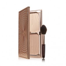 Лімітований набір Charlotte Tilbury Limited Edition Filmstar Bronze & Glow Set Highlighter & Brush Kit (палетка для обличчя + пензлик) 22,5гр
