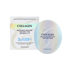 Пудра 3 в 1 (Увлажнение+Антивозрастной эффект+Отбеливание Enough Collagen 3 in 1 Whitening Moisture Two Way Cake SPF30/PA++ (13гр + запаска 13гр) №13                                                                