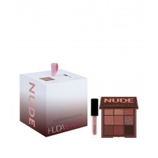 Лімітований набір HUDA BEAUTY Nude Obsessions Holiday Set Rich (палетка NUDE Obsessions Rich та міні формат рідкої матової помади у відтінку Spice Girl)