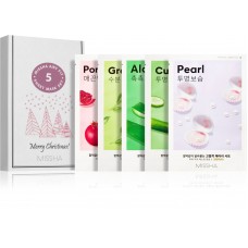 Набір із 5 тканинних масок Missha Merry Christmas Airy Fit 5 Sheet Mask Set